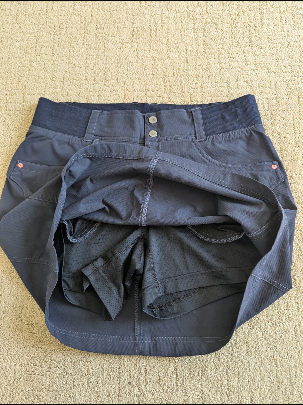 Title Nine Clamber Skirt Skort Lined Shorts 10 Navy Hiking Pickleball Outdoor - Picture 6 of 12